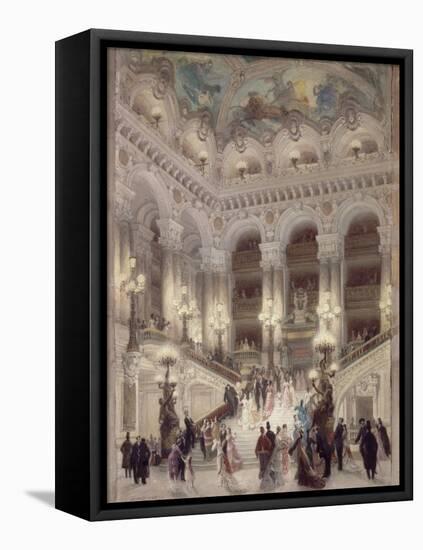 L'escalier de l'Opéra-Louis Beroud-Framed Stretched Canvas
