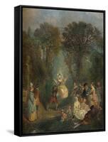 'L'Escarpolette', c1710-Jean-Antoine Watteau-Framed Stretched Canvas