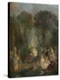 'L'Escarpolette', c1710-Jean-Antoine Watteau-Stretched Canvas