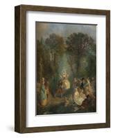 'L'Escarpolette', c1710-Jean-Antoine Watteau-Framed Giclee Print