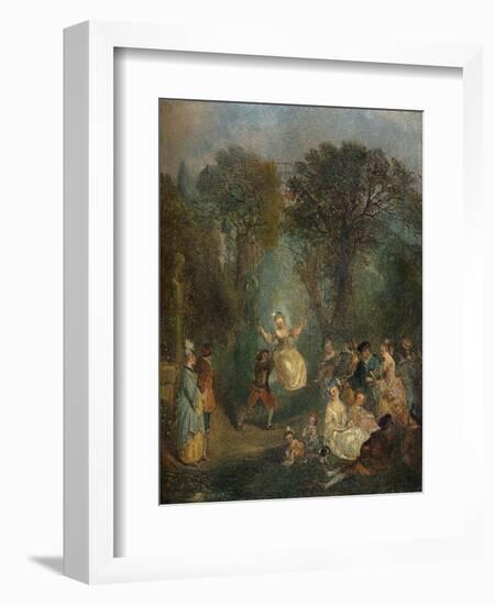 'L'Escarpolette', c1710-Jean-Antoine Watteau-Framed Giclee Print