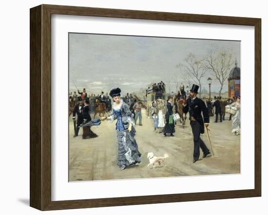 L'Esplanade des Invalides et Promenade, Paris, c.1880-Leon Joseph Voirin-Framed Giclee Print