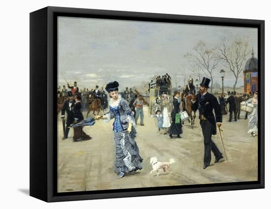 L'Esplanade des Invalides et Promenade, Paris, c.1880-Leon Joseph Voirin-Framed Stretched Canvas