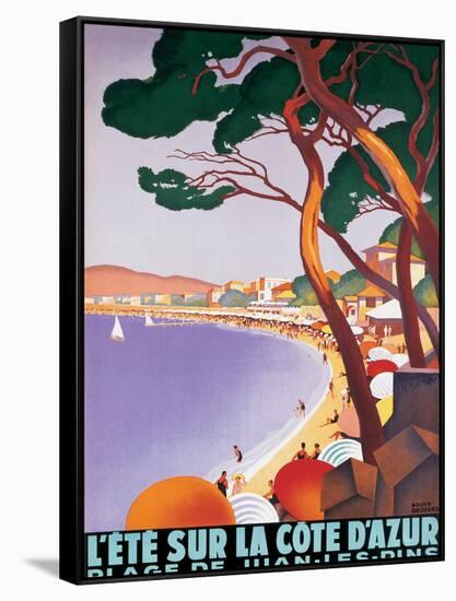 L'Ete sur la Cote d'azur-Roger Broders-Framed Stretched Canvas