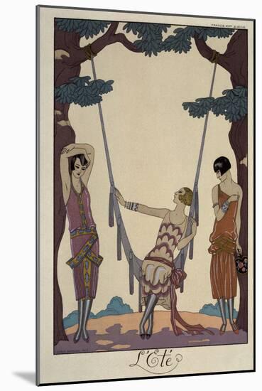 L'Eté (The Summer)-Georges Barbier-Mounted Premium Giclee Print