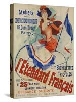 L'Etendard Francais Poster Bu Jules Cheret-null-Stretched Canvas