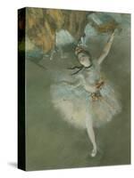 L'Etoile Ou Danseuse Sur Scene, the Star or Dancer on Stage, Pastel, C. 1876, Detail-Edgar Degas-Stretched Canvas
