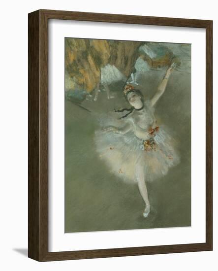 L'Etoile Ou Danseuse Sur Scene, the Star or Dancer on Stage, Pastel, C. 1876, Detail-Edgar Degas-Framed Giclee Print