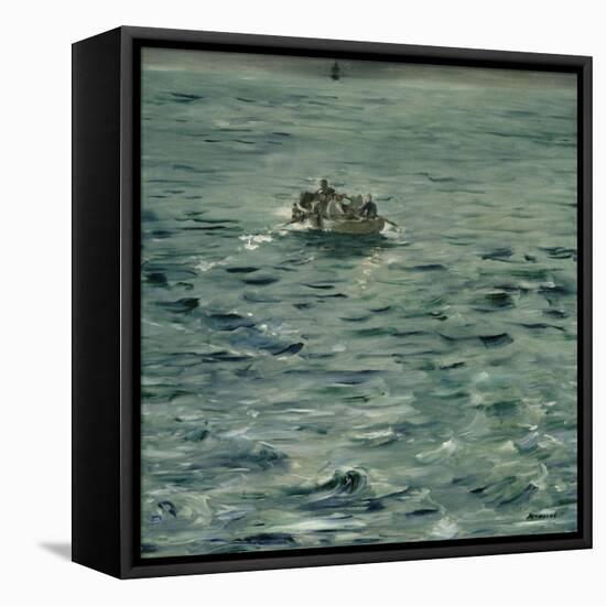 L'évasion de Rochefort,1880-1881.-Edouard Manet-Framed Stretched Canvas