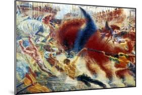 L'Eveil De La Cite (The City Awakes), 1910-Umberto Boccioni-Mounted Giclee Print