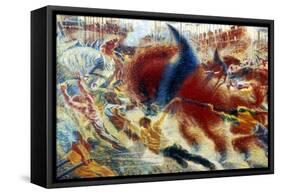 L'Eveil De La Cite (The City Awakes), 1910-Umberto Boccioni-Framed Stretched Canvas