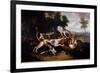 L'hallali Du Deer Hunting Dogs Finishing a Deer - Painting by Jean Baptiste Oudry (1686-1755) 18Th-Jean-Baptiste Oudry-Framed Giclee Print