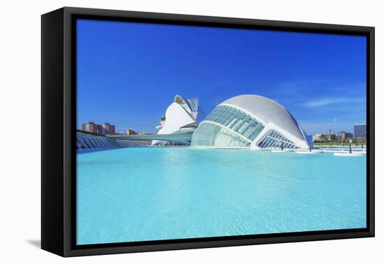 L'Hemisferic and Reina Sofia Arts Palace, City of Arts and Sciences, Valencia, Spain-Marco Simoni-Framed Stretched Canvas