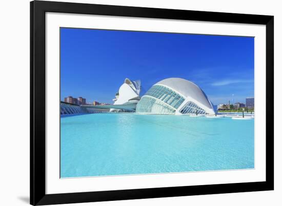 L'Hemisferic and Reina Sofia Arts Palace, City of Arts and Sciences, Valencia, Spain-Marco Simoni-Framed Photographic Print