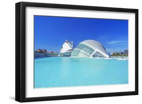 L'Hemisferic and Reina Sofia Arts Palace, City of Arts and Sciences, Valencia, Spain-Marco Simoni-Framed Photographic Print