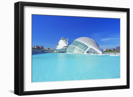 L'Hemisferic and Reina Sofia Arts Palace, City of Arts and Sciences, Valencia, Spain-Marco Simoni-Framed Photographic Print