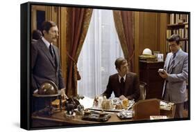 L'Heritier by Philippe Labro with Jean Rochefort Jean Paul Belmondo and Charles Denner, 1972 (photo-null-Framed Stretched Canvas