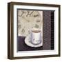 L'heure Du Cafe'-Linda Wood-Framed Giclee Print