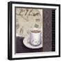 L'heure Du Cafe'-Linda Wood-Framed Giclee Print