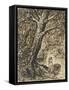 L'heureux moment : couple nu, debout, enlacé sous des grands arbres-Théophile Alexandre Steinlen-Framed Stretched Canvas