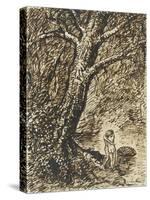 L'heureux moment : couple nu, debout, enlacé sous des grands arbres-Théophile Alexandre Steinlen-Stretched Canvas