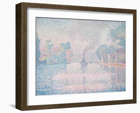 L'Hirondelle Steamship (Seine Near Samoi)-Paul Signac-Framed Giclee Print