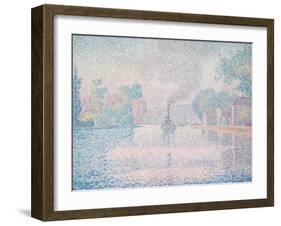 L'Hirondelle Steamship (Seine Near Samoi)-Paul Signac-Framed Giclee Print