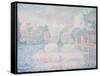 L'Hirondelle Steamship (Seine Near Samoi)-Paul Signac-Framed Stretched Canvas