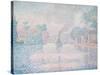L'Hirondelle Steamship (Seine Near Samoi)-Paul Signac-Stretched Canvas