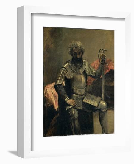 L'Homme a L'Armure, Assis-Jean-Baptiste-Camille Corot-Framed Giclee Print