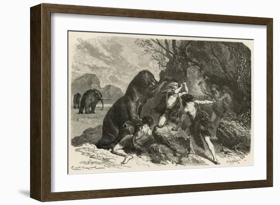 L'Homme a L'Epoque Du Grand Ours Et Du Mammouth-Emile Antoine Bayard-Framed Giclee Print