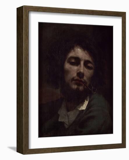 L'homme à la pipe-Gustave Courbet-Framed Giclee Print