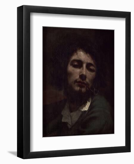 L'homme à la pipe-Gustave Courbet-Framed Premium Giclee Print