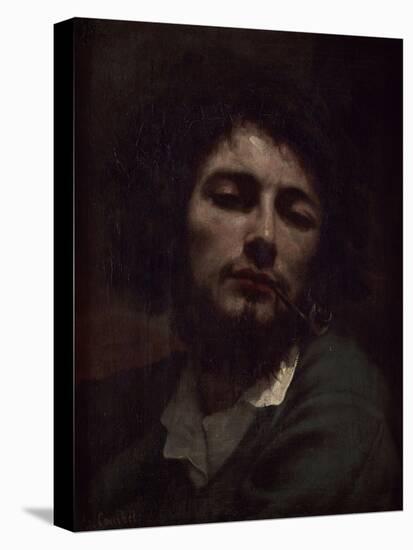 L'homme à la pipe-Gustave Courbet-Stretched Canvas