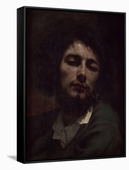 L'homme à la pipe-Gustave Courbet-Framed Stretched Canvas