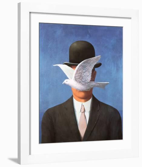 L'Homme au Chapeau Melon, c.1964-Rene Magritte-Framed Art Print