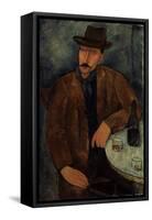 L'Homme au Verre de Vin, c.1918-19-Amedeo Modigliani-Framed Stretched Canvas