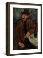 L'Homme au Verre de Vin, c.1918-19-Amedeo Modigliani-Framed Giclee Print