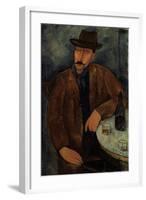 L'Homme au Verre de Vin, c.1918-19-Amedeo Modigliani-Framed Giclee Print