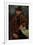 L'Homme au Verre de Vin, c.1918-19-Amedeo Modigliani-Framed Giclee Print