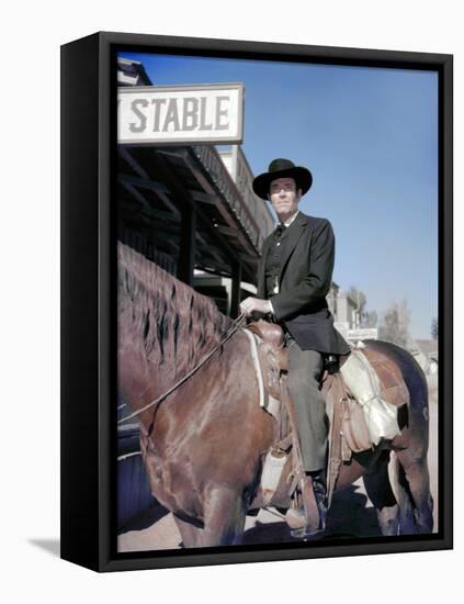 L'Homme aux colts d'or WARLOCK by EdwardDmytryk with Henry Fonda, 1959 (photo)-null-Framed Stretched Canvas