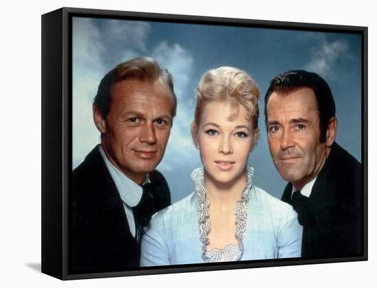 L'Homme aux colts d'or WARLOCK by EdwardDmytryk with Richard Widmark, Dolores Michaels and Henry Fo-null-Framed Stretched Canvas