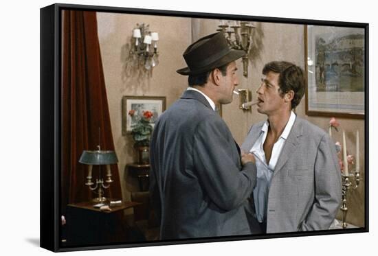 L'homme by Rio by PhilippedeBroca with Daniel Ceccaldi and Jean-Paul Belmondo, 1964 (photo)-null-Framed Stretched Canvas