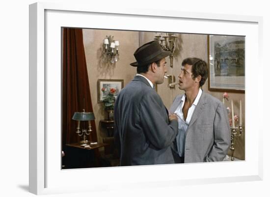 L'homme by Rio by PhilippedeBroca with Daniel Ceccaldi and Jean-Paul Belmondo, 1964 (photo)-null-Framed Photo