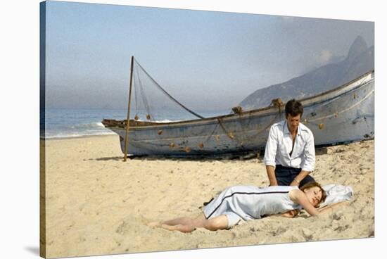 L'homme by Rio by PhilippedeBroca with Francoise Dorleac and Jean-Paul Belmondo, 1964 (photo)-null-Stretched Canvas
