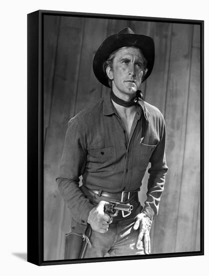 L'Homme qui n'a pas d'etoile MAN WITHOUT A STAR by King Vidor with Kirk Douglas, 1955 (b/w photo)-null-Framed Stretched Canvas