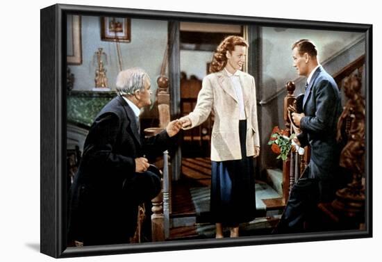 L' Homme Tranquille THE QUIET MAN by JohnFord with Barry Fitzgerald, John Wayne and Maureen O'Hara,-null-Framed Photo