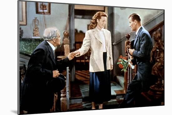 L' Homme Tranquille THE QUIET MAN by JohnFord with Barry Fitzgerald, John Wayne and Maureen O'Hara,-null-Mounted Photo