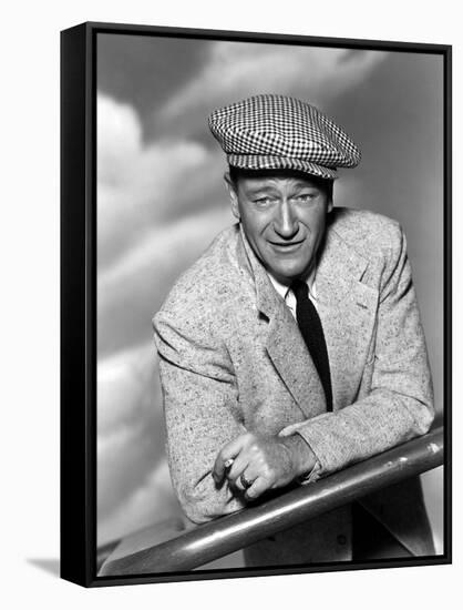 L' Homme Tranquille THE QUIET MAN by JohnFord with John Wayne, 1952 (b/w photo)-null-Framed Stretched Canvas