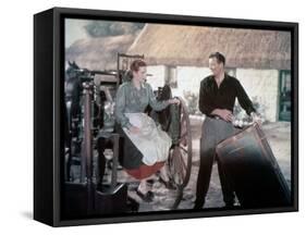 L' Homme Tranquille THE QUIET MAN by JohnFord with John Wayne and Maureen O'Hara, 1952 (photo)-null-Framed Stretched Canvas
